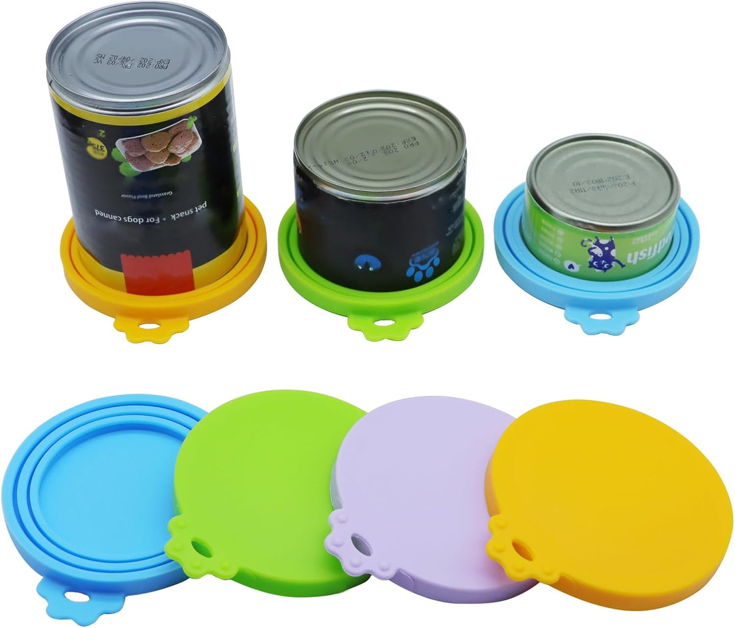 Canine and Feline Food Hats: 4 Silly Silicone Lids for Your Pooch and Puss's Pantry (Mix It Up with Colors!)