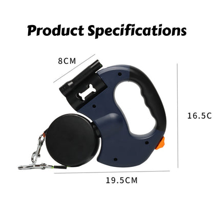 Retractable Dual Dog Leash with LED Light, 360-Degree Swivel, Tangle-Free Design, Independent Braking System, and 3M Reflective Leads for Enhanced Safety